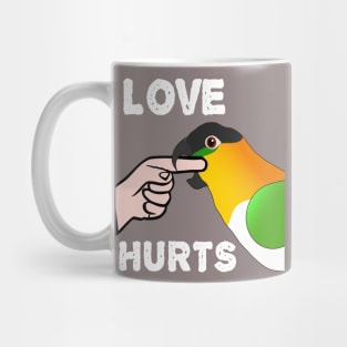 Black Headed Caique Parrot - Love Hurts Biting Mug